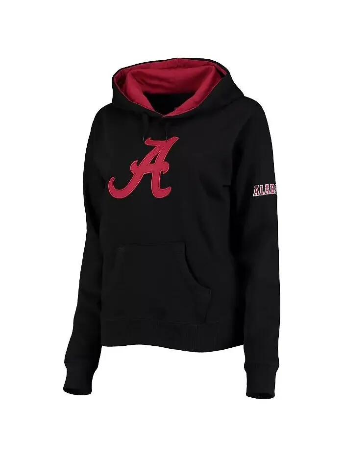 Женский черный пуловер с капюшоном с большим логотипом Alabama Crimson Tide Stadium Athletic — изображение 4 из 4