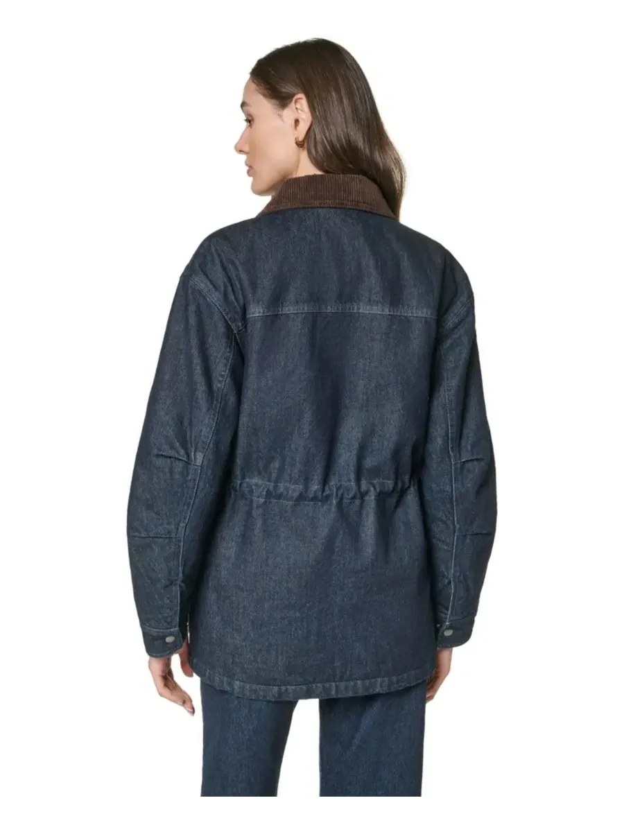 Джинсовая куртка-анорак с воротником из вельвета Levi's, Dark Rinse Wash — изображение 5 из 9