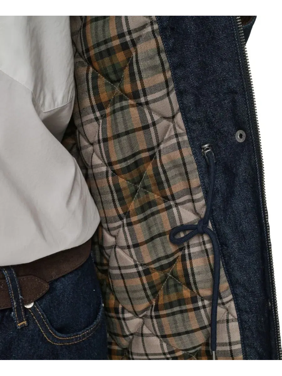 Джинсовая куртка-анорак с воротником из вельвета Levi's, Dark Rinse Wash — изображение 7 из 9