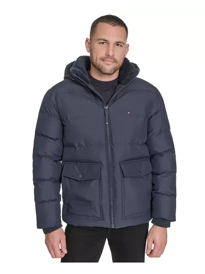 Мужская утепленная куртка с капюшоном и двумя карманами Tommy Hilfiger