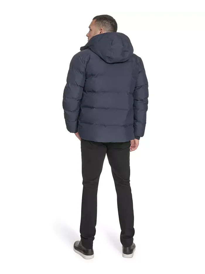 Мужская утепленная куртка с капюшоном и двумя карманами Tommy Hilfiger — изображение 6 из 7, синий
