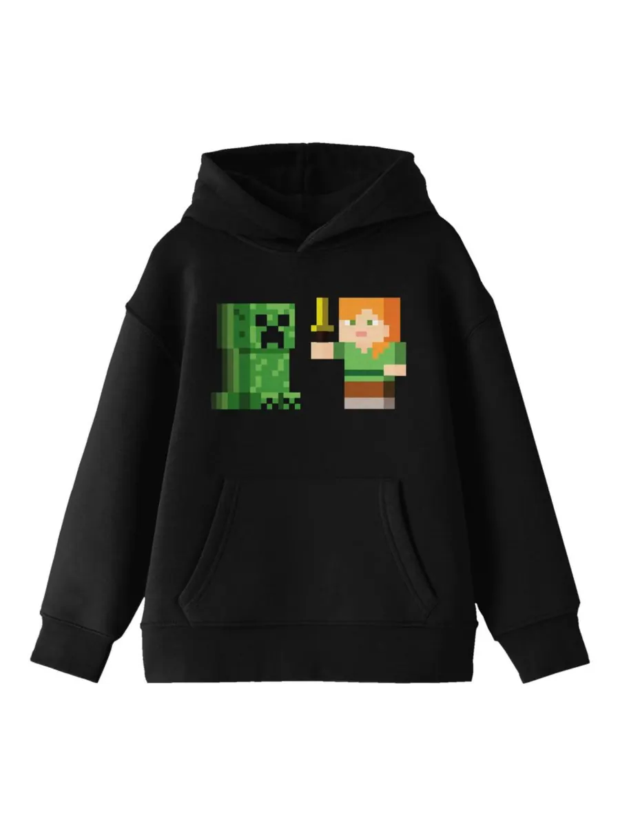 Детская толстовка Alex Versus Creeper с графическим принтом, черная, размер Medium Minecraft — черный
