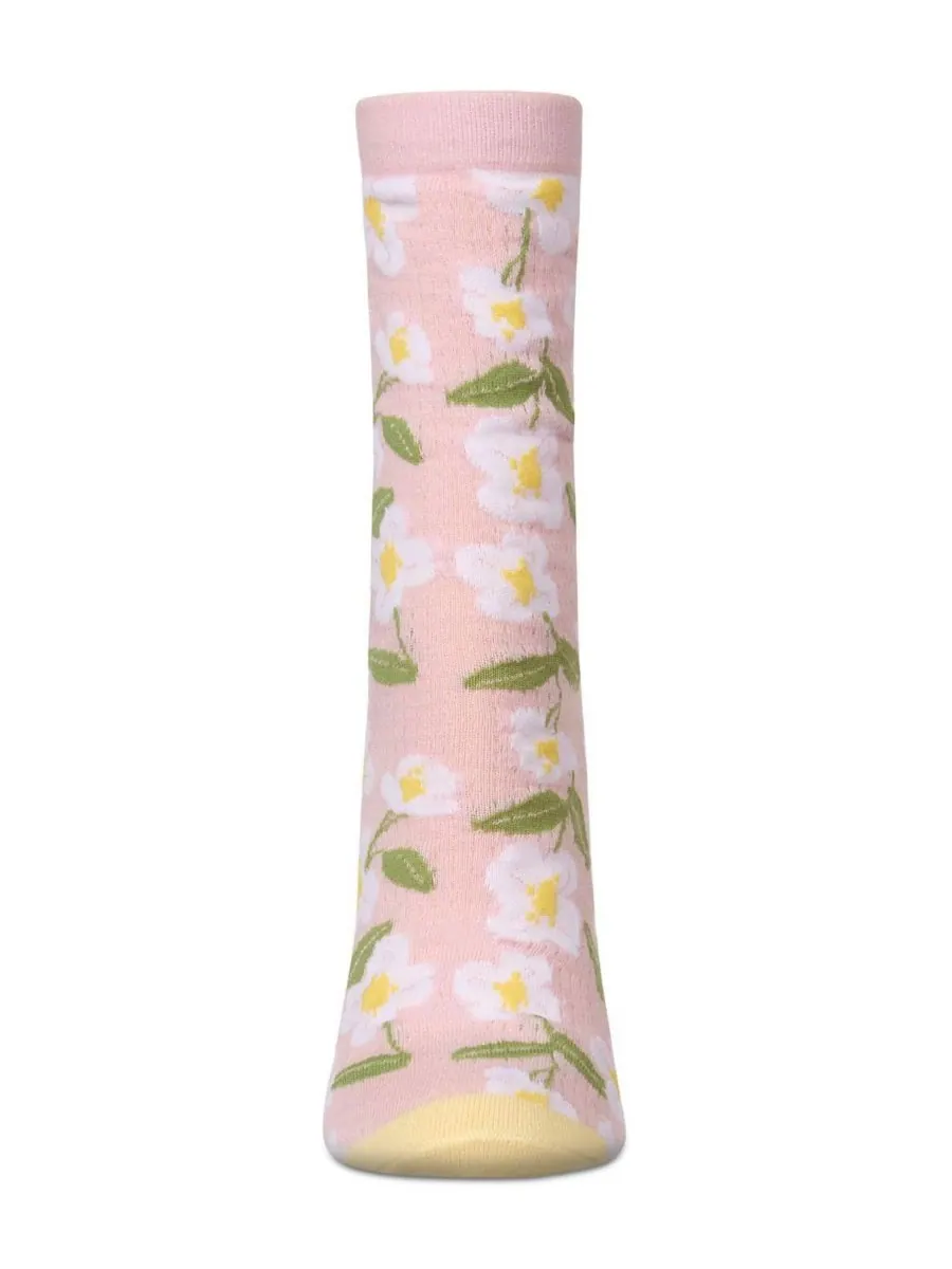 Женские носки Daisy Pointelle Crew Socks MeMoi — изображение 2 из 3, розовый
