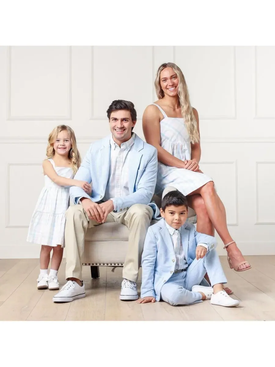 Hope & Henry Костюм Daddy & Dude из французской махровой ткани — изображение 7 из 8, светлый синий