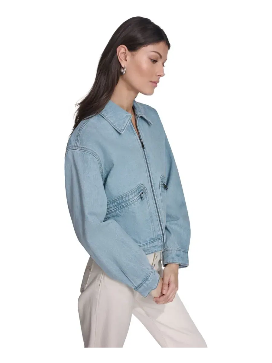Женская хлопковая куртка в стиле милитари Levi'S — изображение 3 из 5, светлый джинсовый синий