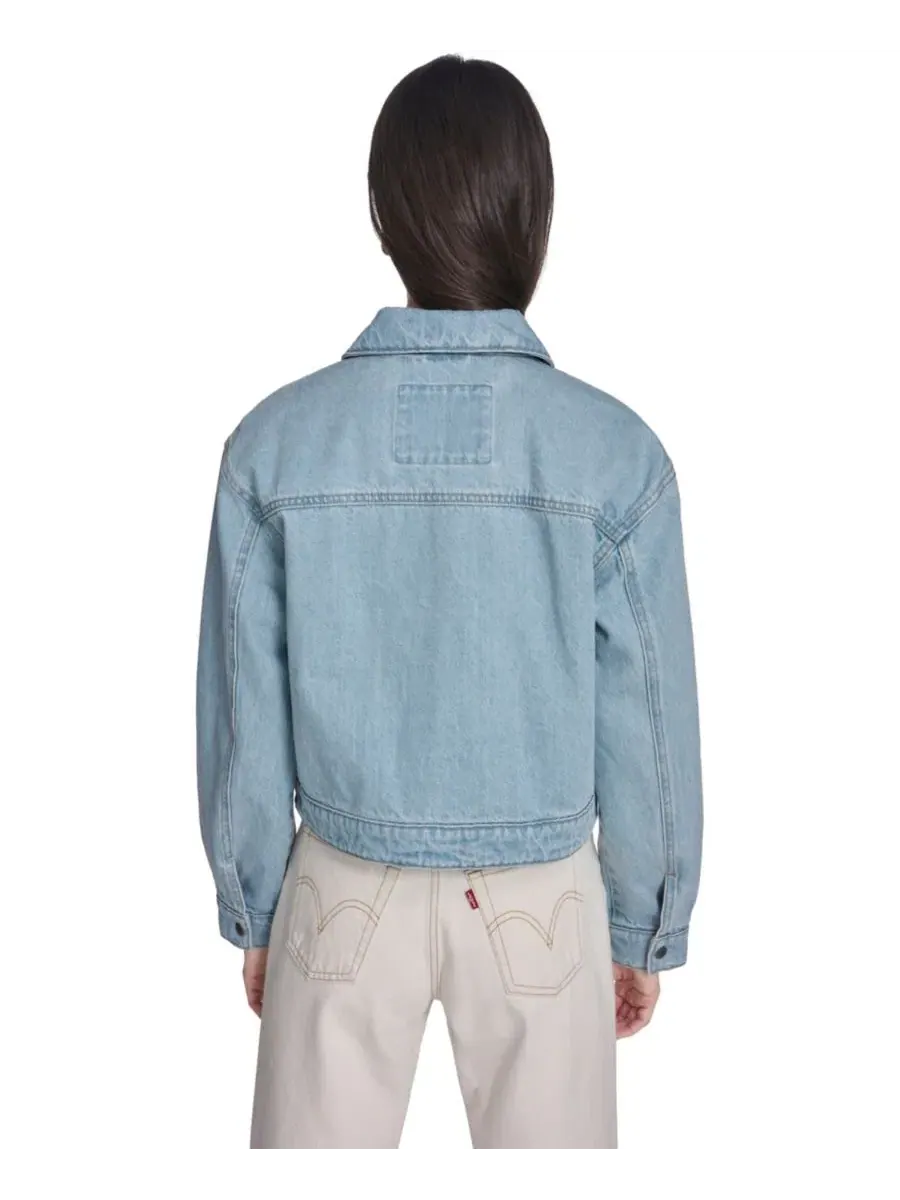 Женская хлопковая куртка в стиле милитари Levi'S — изображение 5 из 5, светлый джинсовый синий