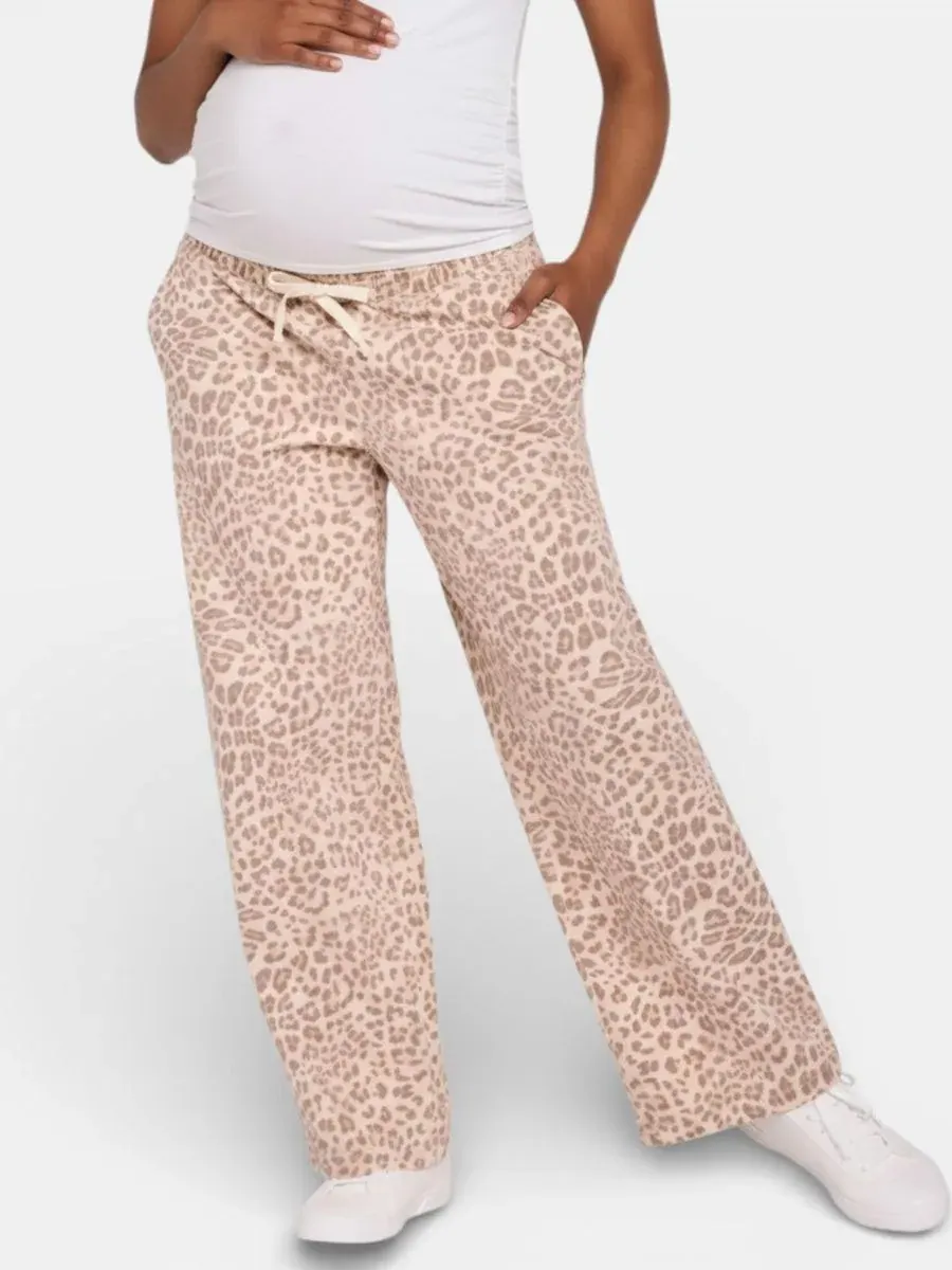 Женские джинсы с поясом на талии и широкими штанинами Motherhood Maternity, Cheetah Print