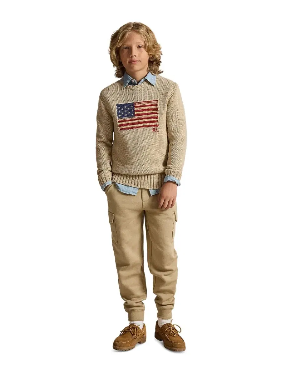Детские флисовые карго-джоггеры Polo Ralph Lauren — изображение 2 из 4, классический хаки