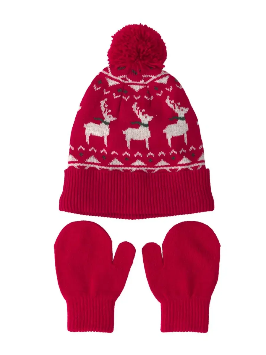 Комплект шапка и варежки с рождественским принтом Fair Isle Carter's