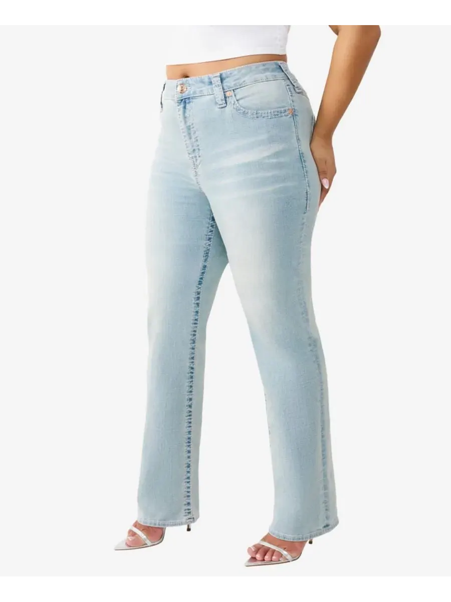 Джинсы прямого кроя Billie Mid-Rise Straight Big T True Religion — изображение 2 из 3, светлая стирка