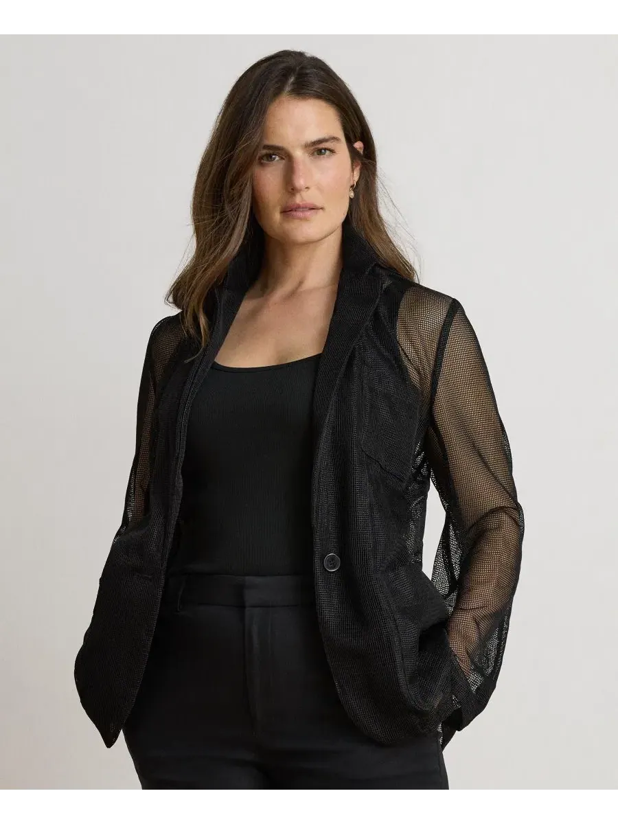 Блейзер с вырезом-шалью и одним застежкой Lauren Ralph Lauren — изображение 4 из 7, черный