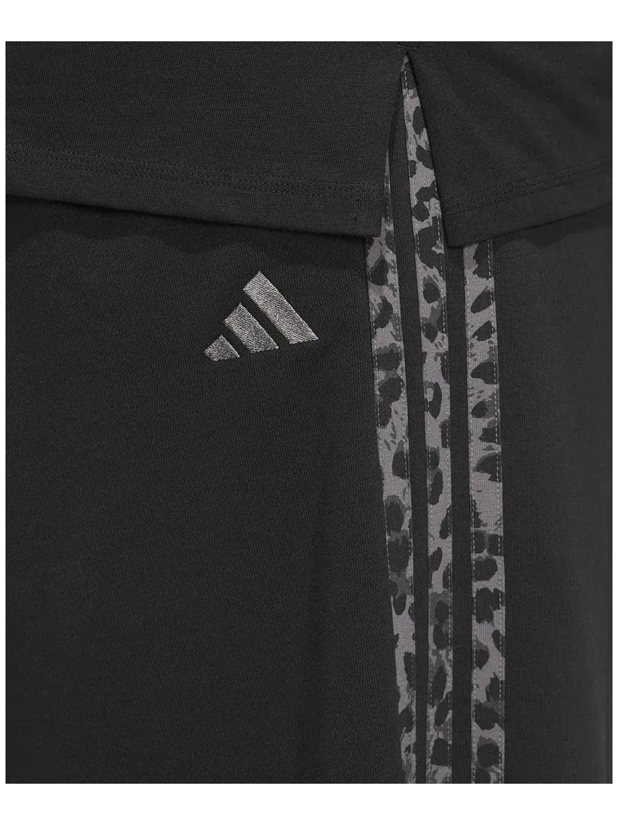 Брюки спортивные свободного кроя с анималистичным принтом из футера adidas — изображение 5 из 5, черный