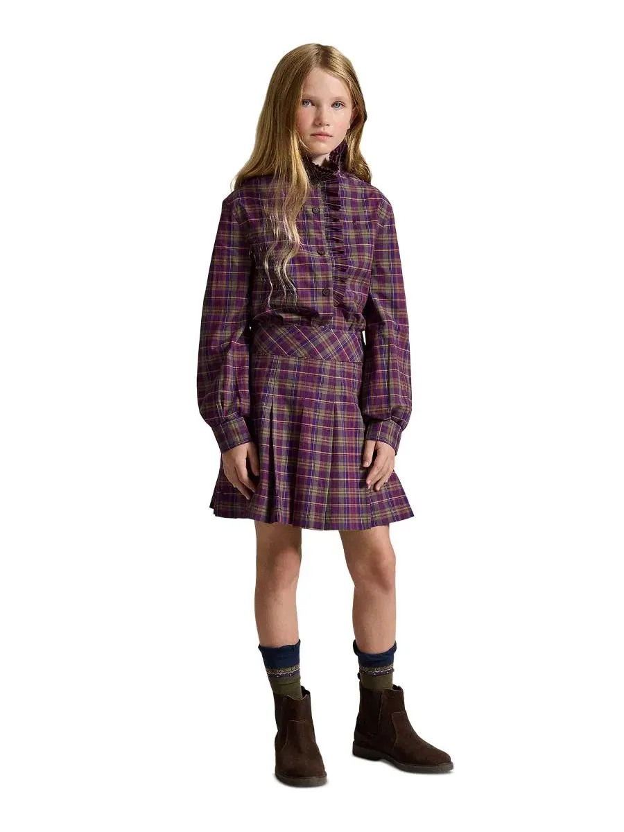 Юбка из хлопкового поплина с плиссе и принтом Polo Ralph Lauren — 2