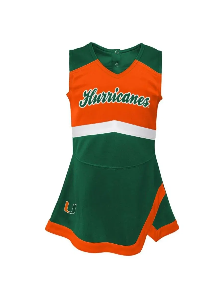 Комплект платье и шорты с вышивкой Miami Hurricanes Cheer Captain Outerstuff — изображение 2 из 4, зеленый