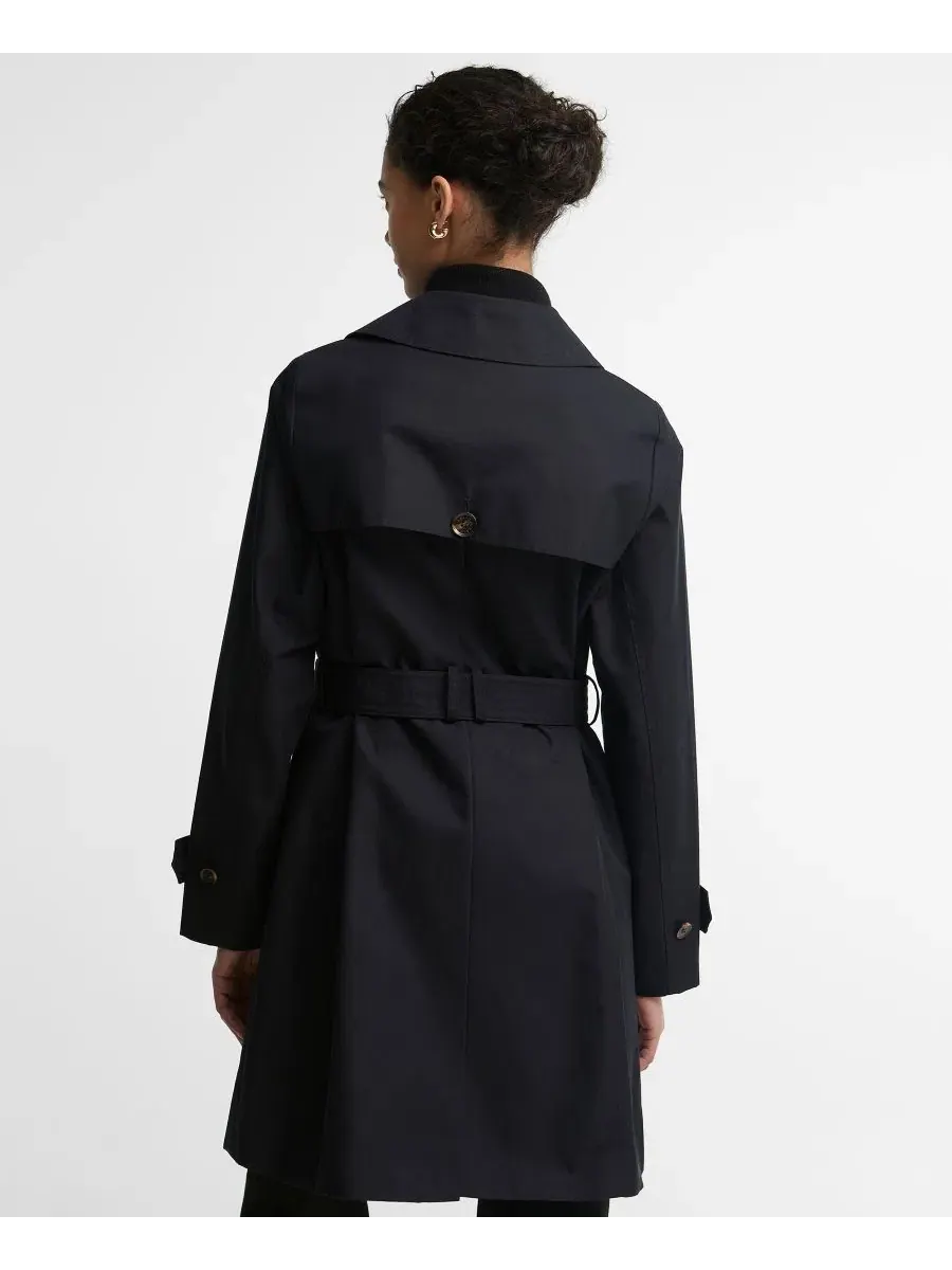 Плащ с поясом Greta Double-Breasted Belted Trench Coat Barbour — изображение 5 из 5, темно-синий