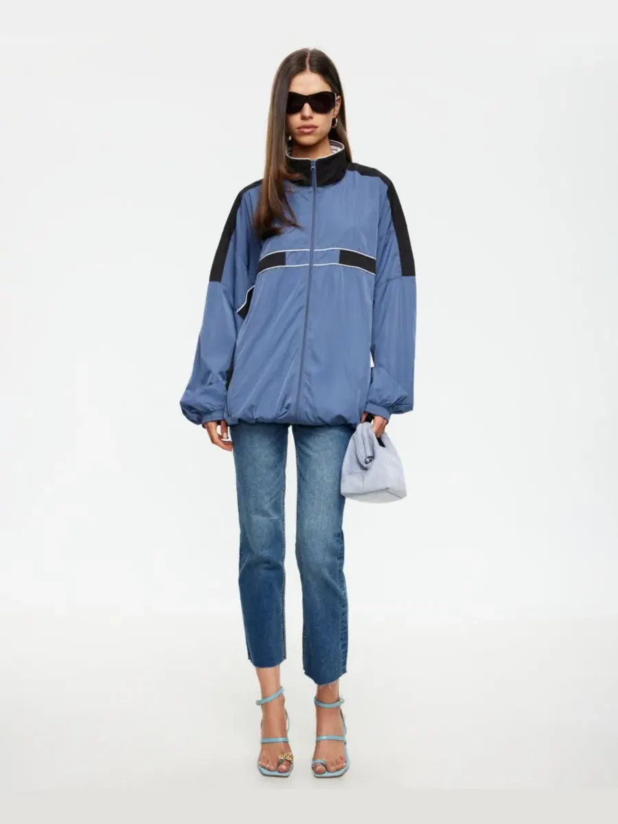 Куртка-ветровка с воротником-стойкой Rhode Windbreaker Lioness — изображение 2 из 5, синий
