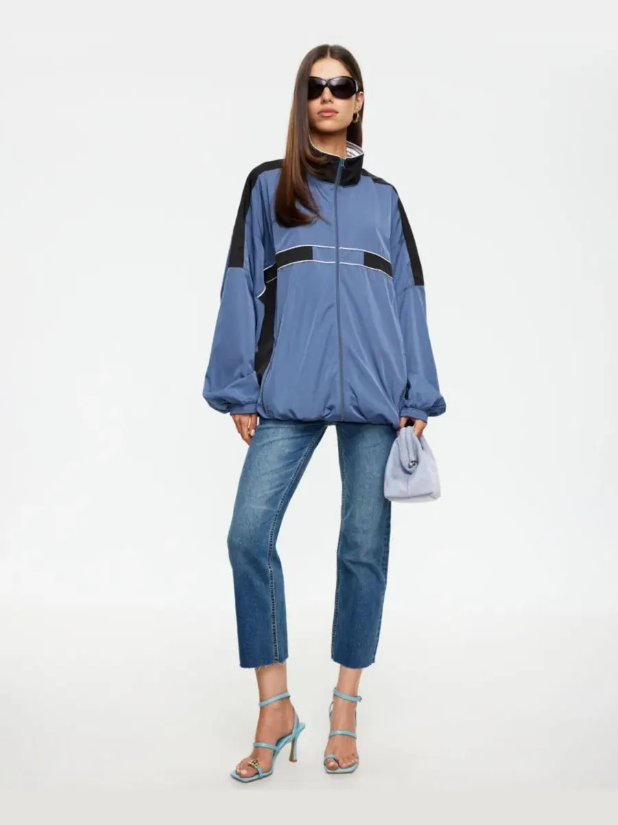Куртка-ветровка с воротником-стойкой Rhode Windbreaker Lioness — изображение 3 из 5, синий