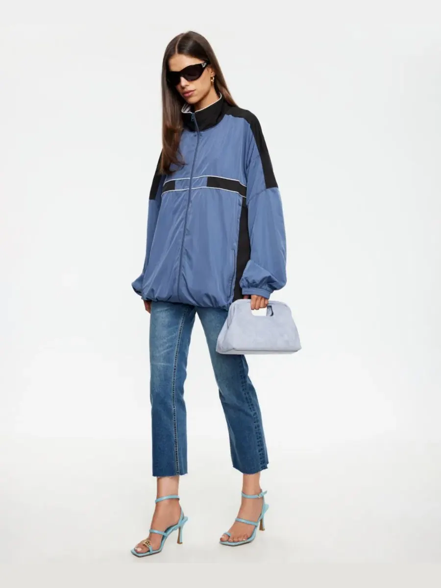 Куртка-ветровка с воротником-стойкой Rhode Windbreaker Lioness — изображение 4 из 5, синий