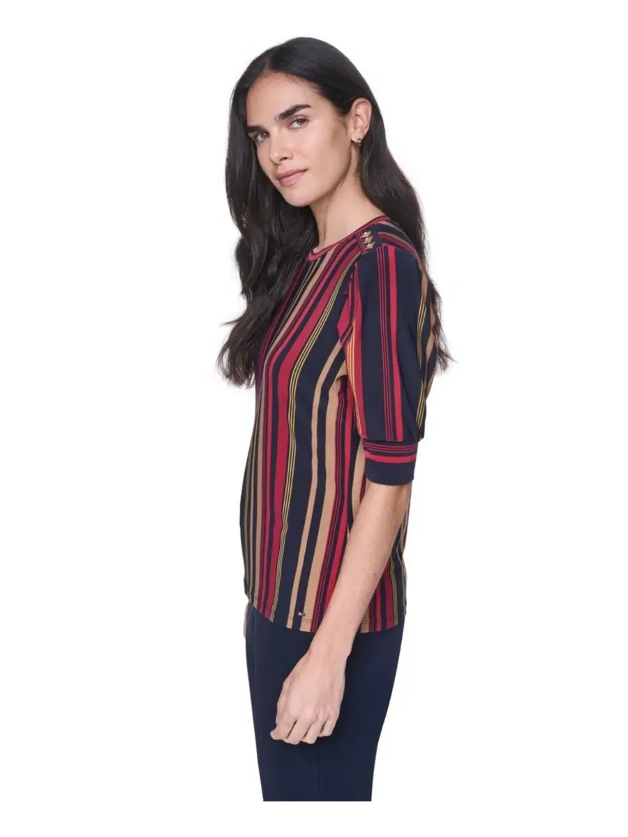 Топ с коротким рукавом в полоску Tommy Hilfiger — изображение 3 из 6, мульти