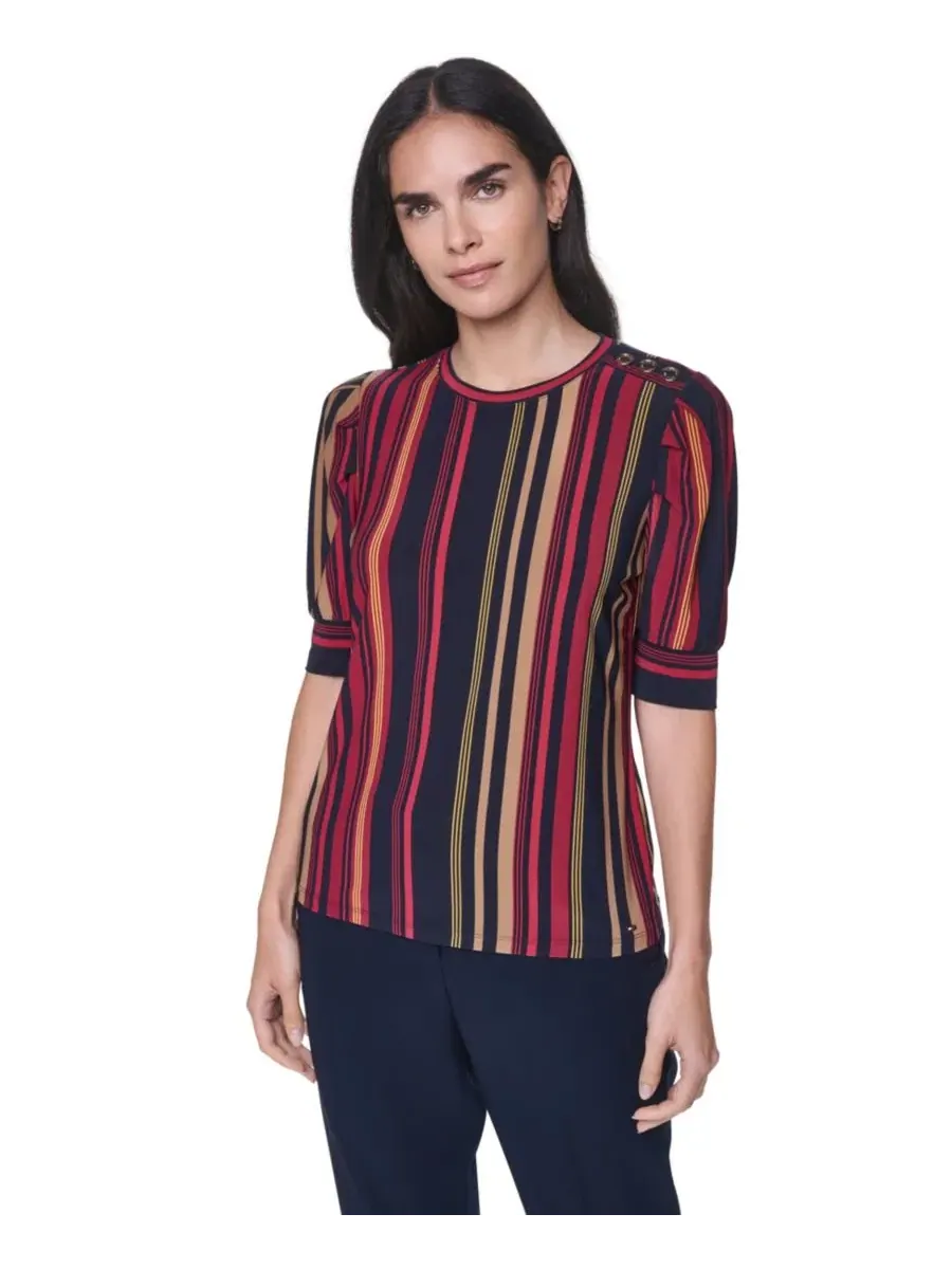 Топ с коротким рукавом в полоску Tommy Hilfiger — изображение 4 из 6, мульти