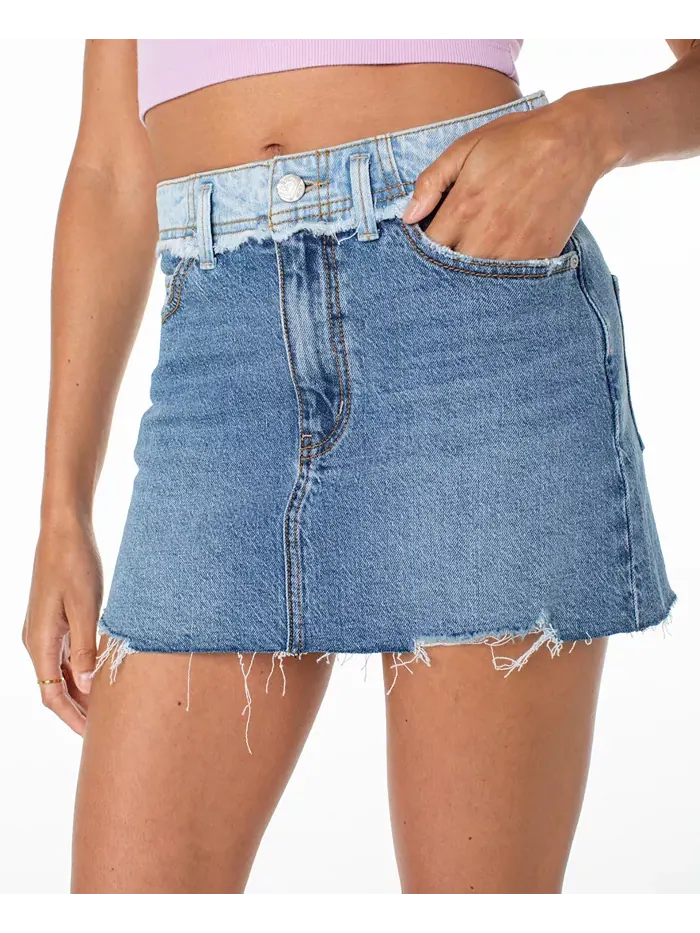 Мини-юбка Sereia Two-Wash Denim с бахромой по низу Roxy