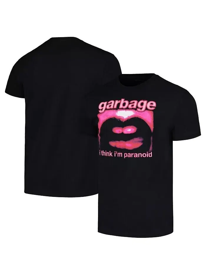Мужская черная футболка с рисунком Garbage Paranoid Manhead Merch — черный