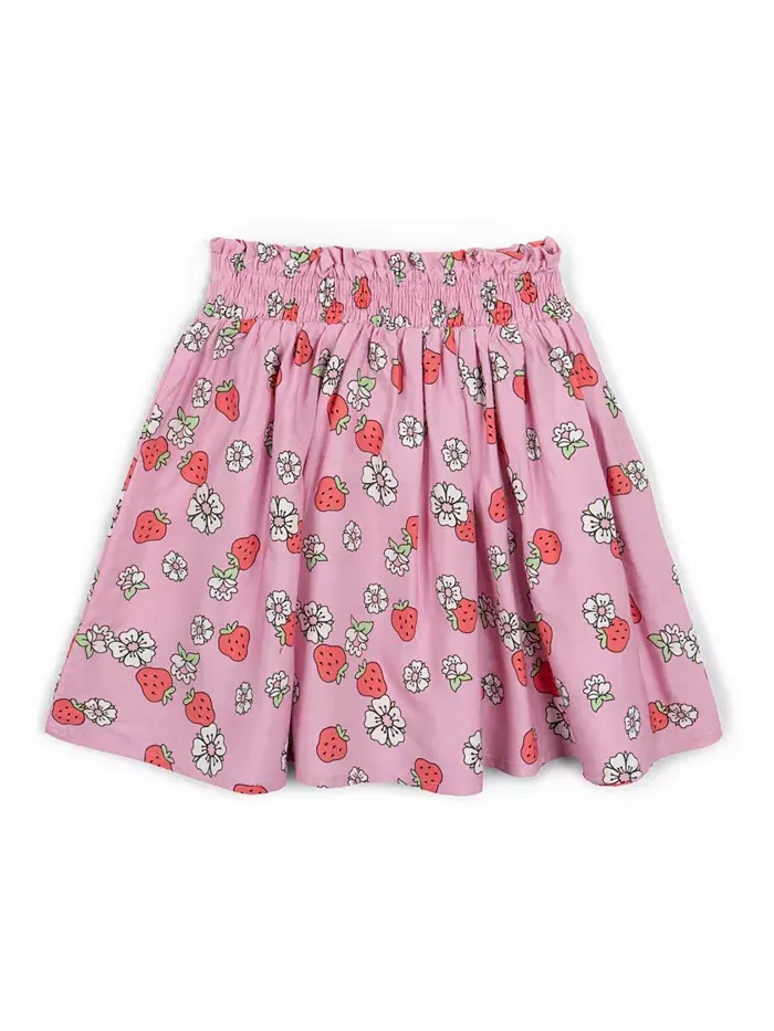 Комплект для девочки: футболка с квадратным вырезом и юбка Strawberry Shortcake — изображение 3 из 6, белый/розовый