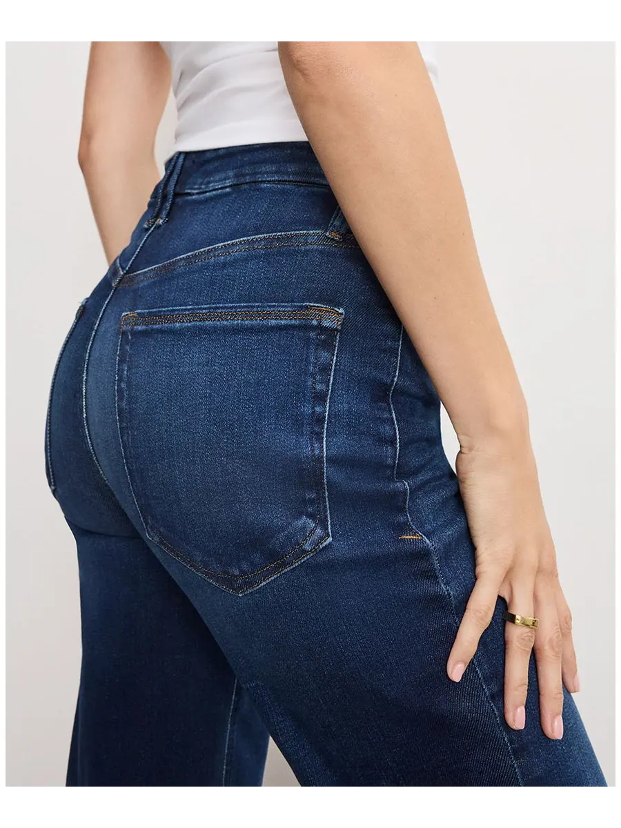 Женские джинсы Soft Tech Good True Straight-Fit, стандартные и большие размеры Good American — изображение 2 из 5, синий