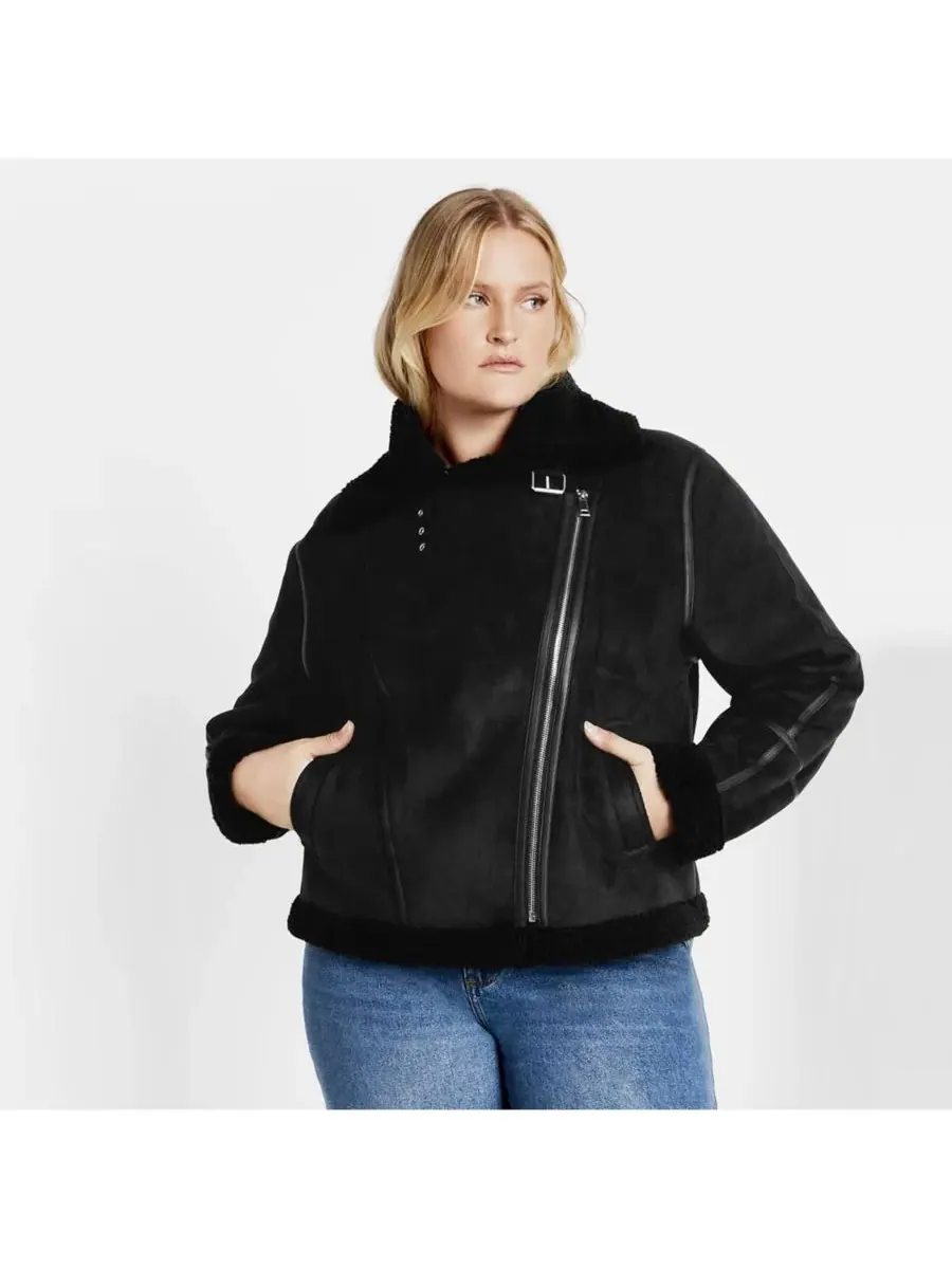 Куртка Sherpa Hunter больших размеров CITY CHIC
