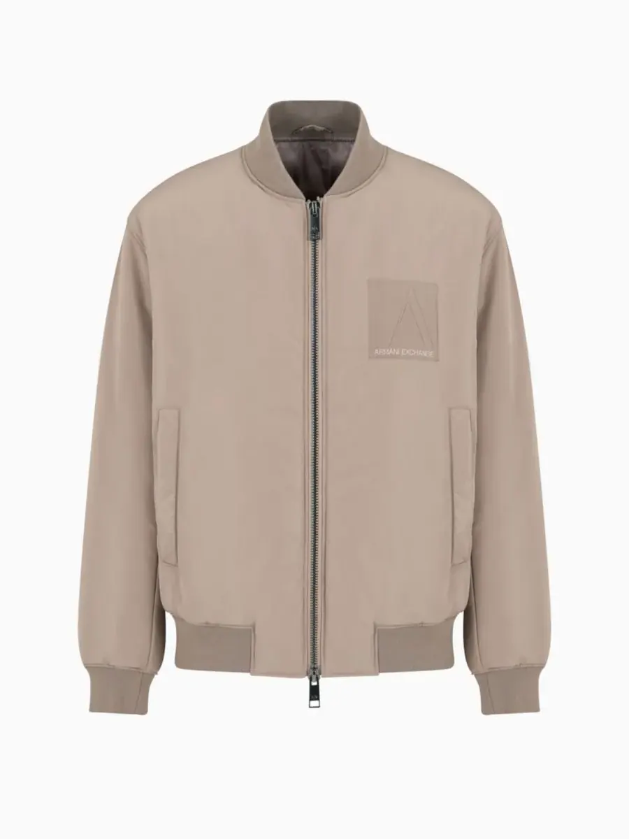 Мужская куртка-бомбер А-силуэта из лимитированной коллекции A|X Armani Exchange — изображение 3 из 5, бежевый