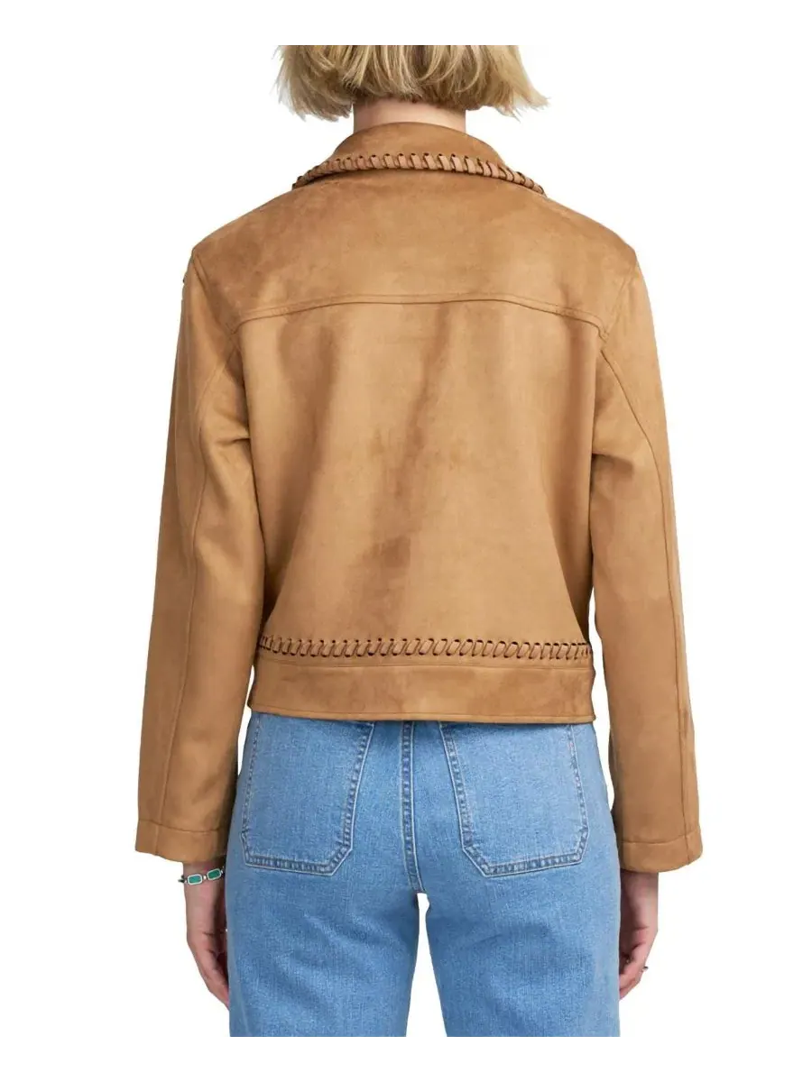 Женская куртка из искусственной замши ELLE Collection — изображение 3 из 3, светлый хаки