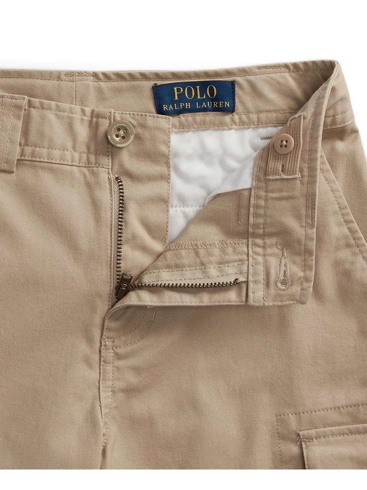 Шорты-карго из эластичного твила Big Boys Polo Ralph Lauren — изображение 3 из 3, классический хаки