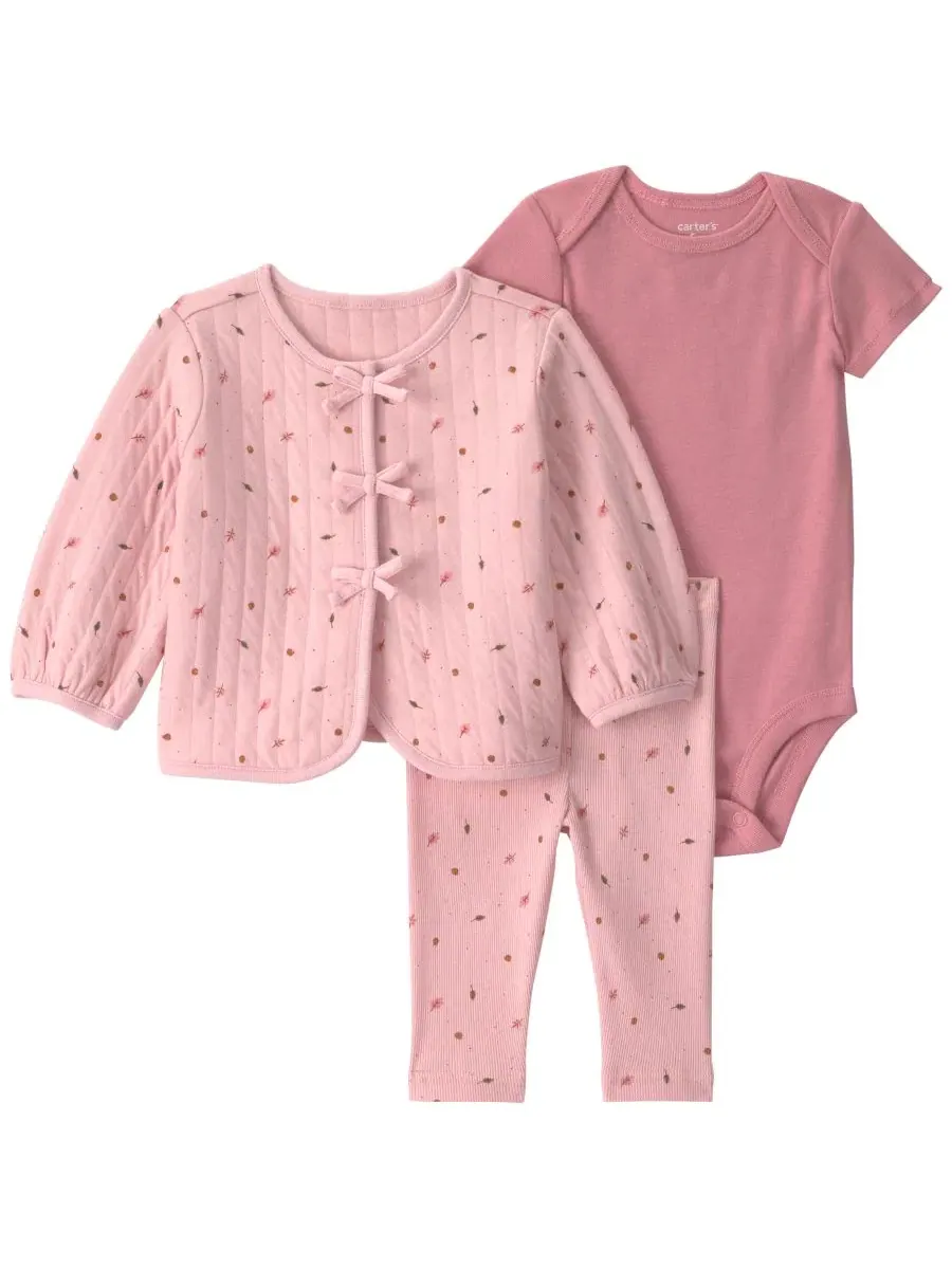 Комплект из кардигана, боди и штанов Leaves Pattern Carter's