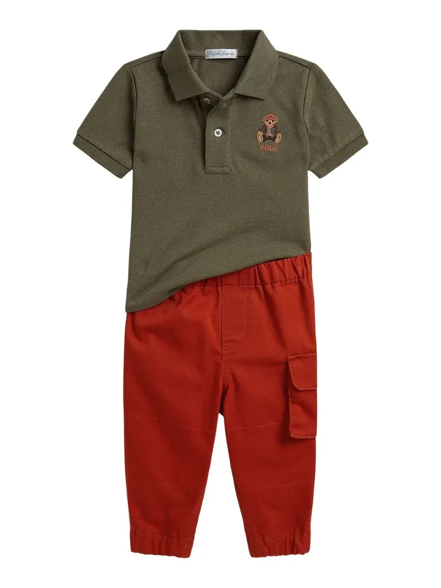 Комплект из поло и карго-брюк Polo Bear из хлопка Polo Ralph Lauren