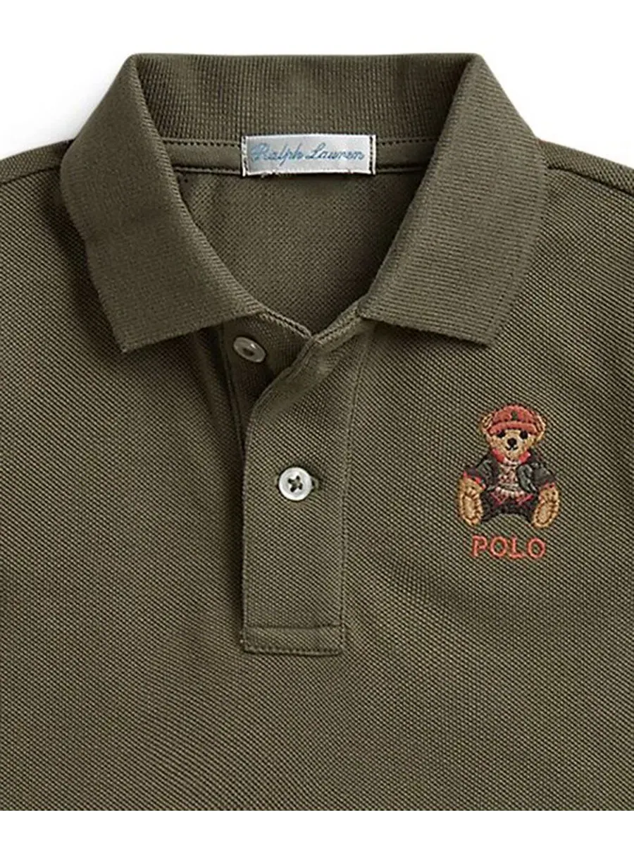 Комплект из поло и карго-брюк Polo Bear из хлопка Polo Ralph Lauren — изображение 3 из 4, оливковый