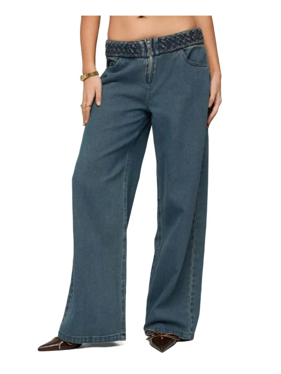 Джинсы с заниженной талией и свободным кроем Braidey Low Rise Baggy Jeans Edikted
