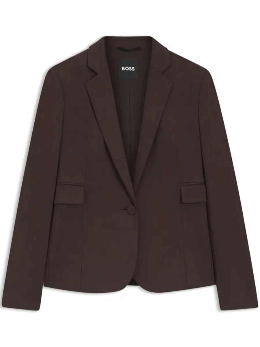 Пиджак женский с приталенным кроем Angled Darts Slim-Fit Hugo Boss — изображение 3 из 4, коричневый