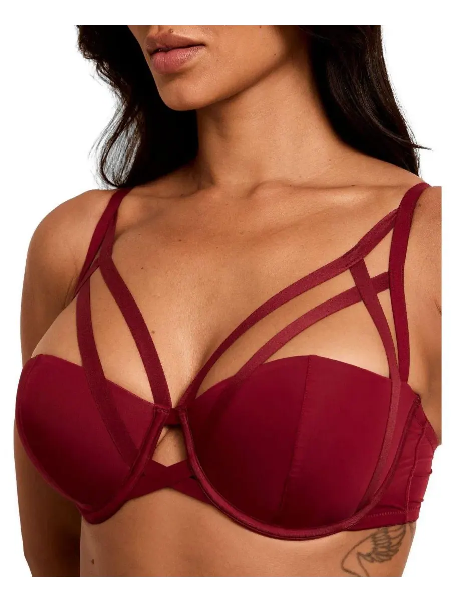 Бюстгальтер-балконет Chyance Contour Adore Me — изображение 2 из 5, темный красный