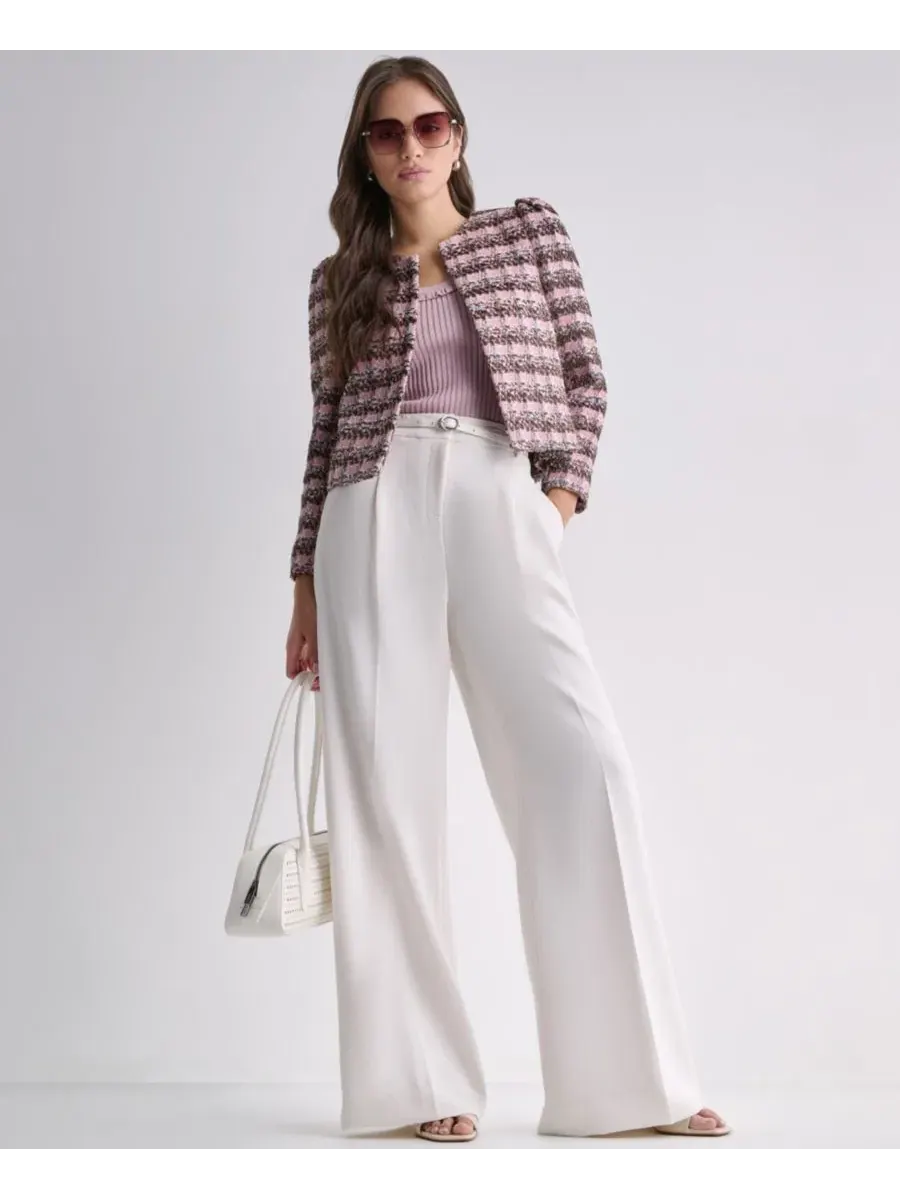 Женский блейзер без воротника с открытым передом, модель Novelty Open-Front BCBG — изображение 6 из 9, темный мульти