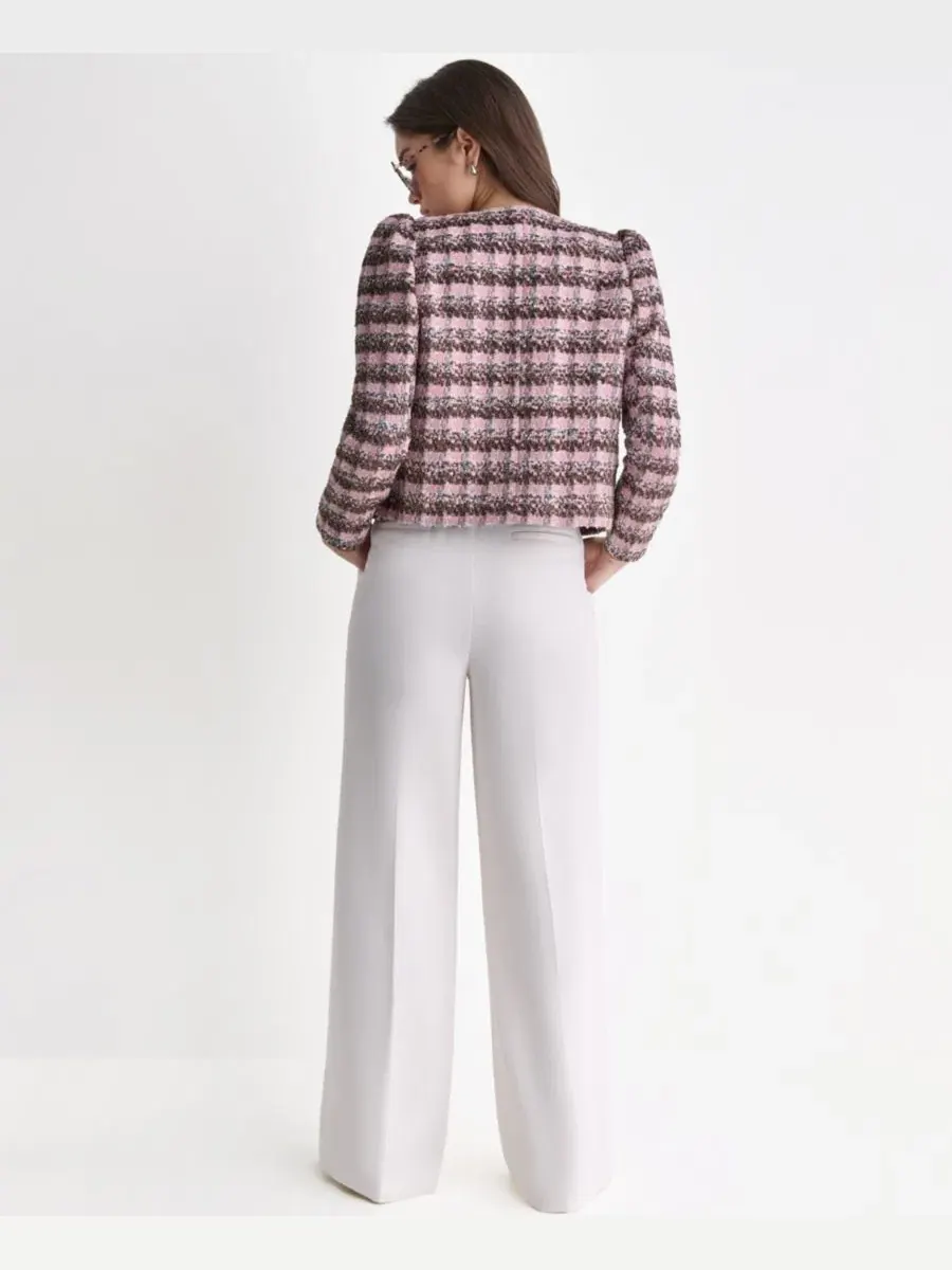 Женский блейзер без воротника с открытым передом, модель Novelty Open-Front BCBG — изображение 7 из 9, темный мульти