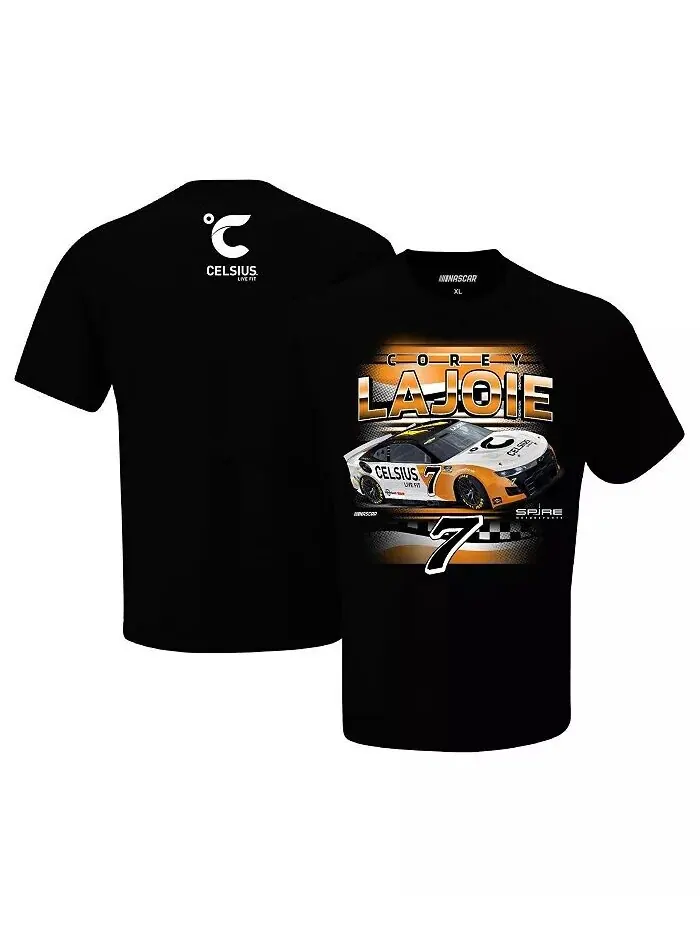 Мужская черная футболка Corey La Joie Celsius Car Checkered Flag Sports — черный