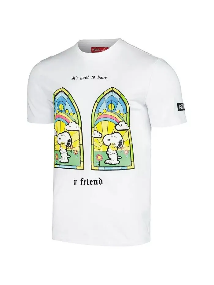 Футболка мужская и женская белая Peanuts Snoopy A Friend Freeze Max — изображение 2 из 3