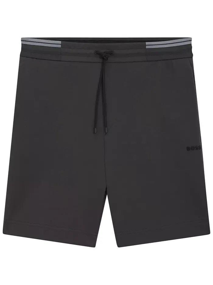 Мужские шорты с полосками из хлопковой смеси Hugo Boss — изображение 2 из 4, темный серый