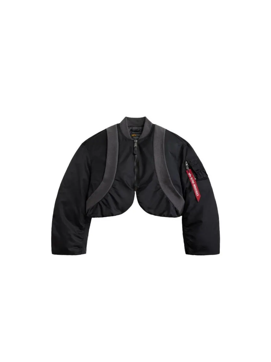 Женская трикотажная куртка-бомбер Ma-1, размер W Alpha Industries — изображение 2 из 3, черный