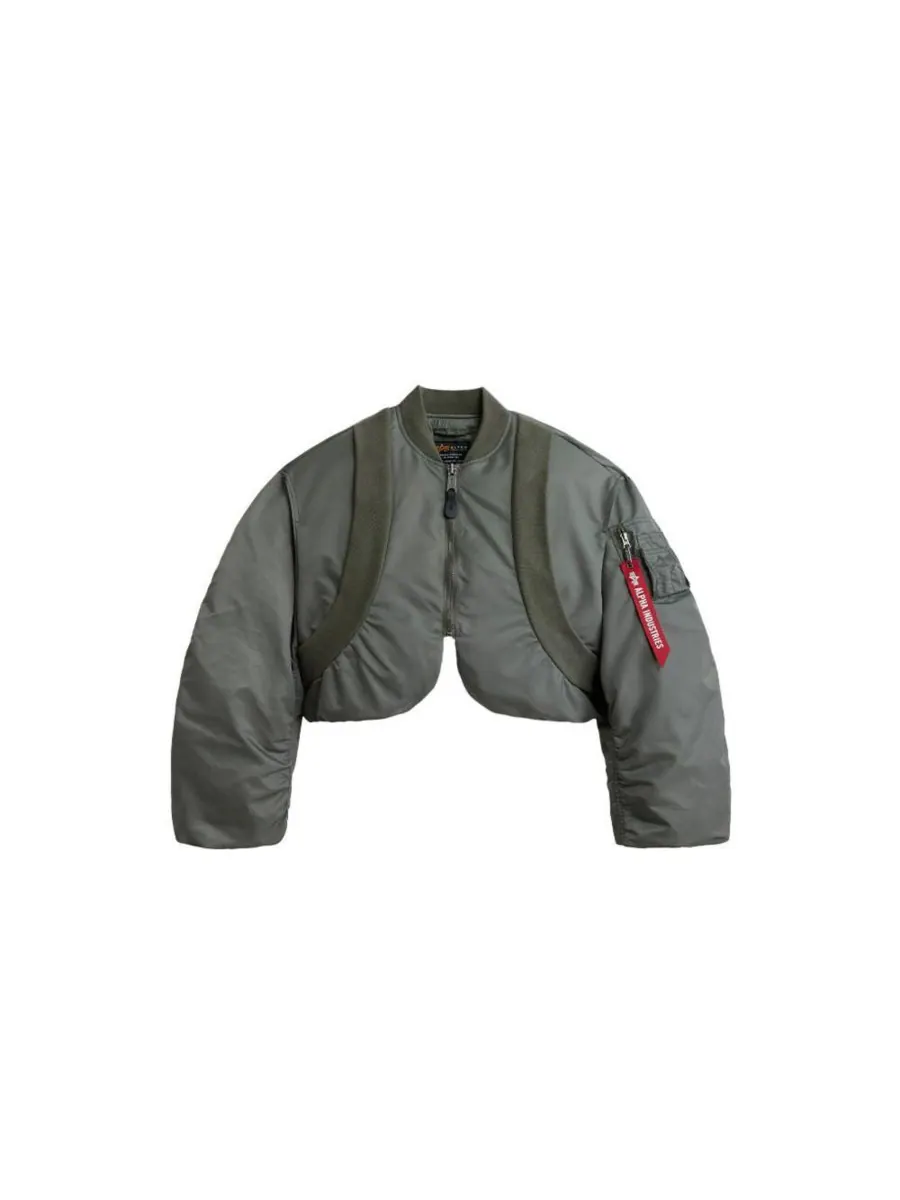 Женская трикотажная куртка-бомбер Ma-1, размер W Alpha Industries — изображение 2 из 3, серый