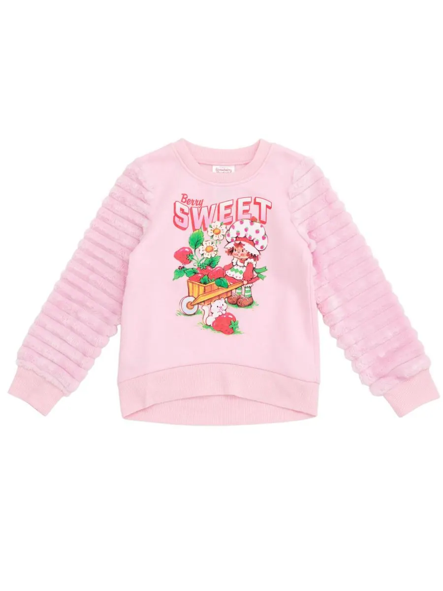 Флисовая толстовка с рукавами из искусственного меха Strawberry Shortcake — розовый