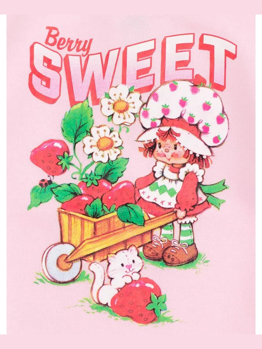 Флисовая толстовка с рукавами из искусственного меха Strawberry Shortcake — изображение 2 из 6, розовый