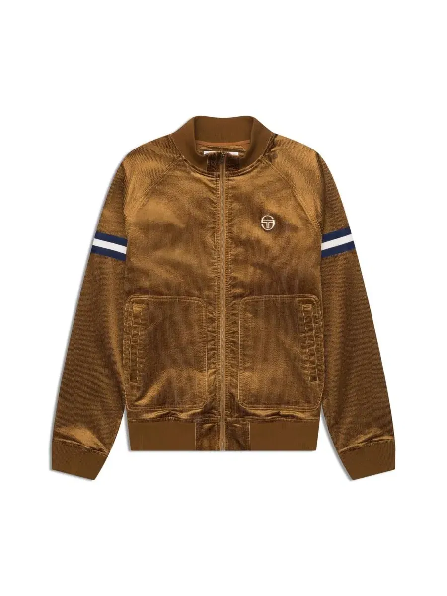 Куртка на молнии из вельвета, с контрастными вставками Sergio Tacchini — изображение 2 из 5, коричневый