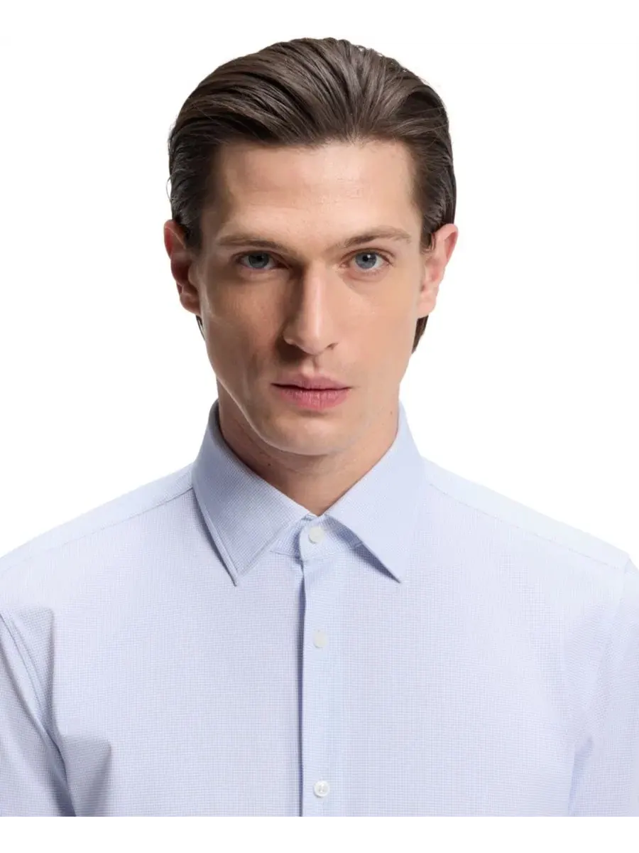 Рубашка с принтом, слим-фит Hugo Boss — изображение 5 из 9, синий