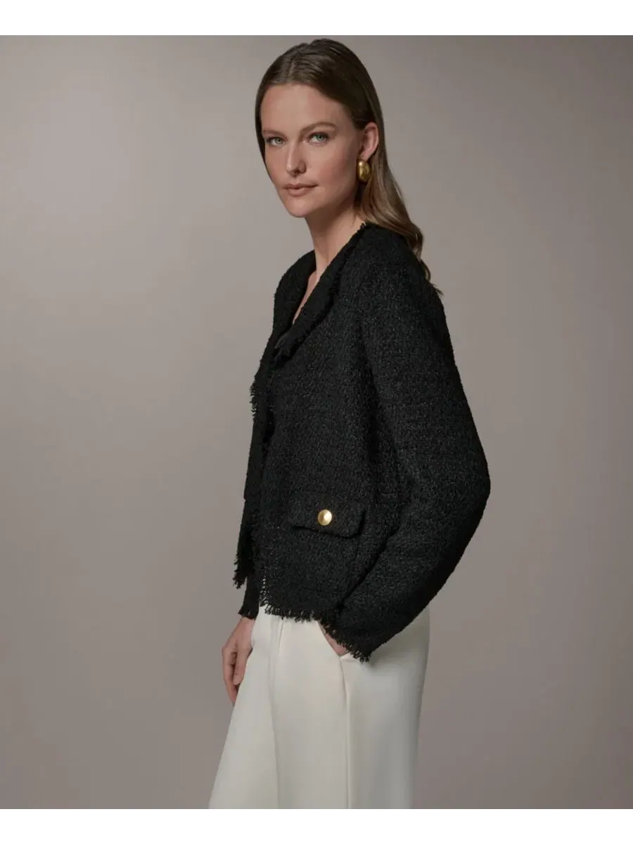 Жакет с открытым передом и длинным рукавом Donna Karan New York — изображение 4 из 7, черный